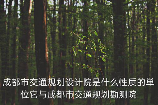 成都市交通規(guī)劃設(shè)計院是什么性質(zhì)的単位它與成都市交通規(guī)劃勘測院