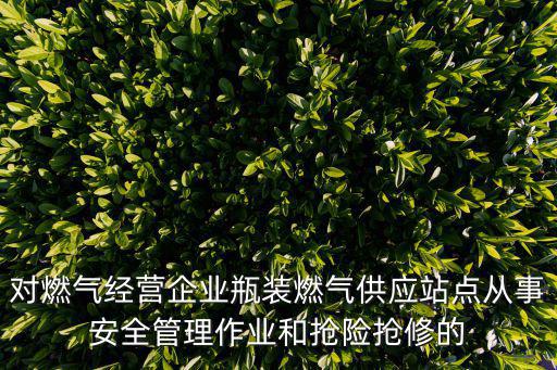 對燃氣經營企業瓶裝燃氣供應站點從事安全管理作業和搶險搶修的
