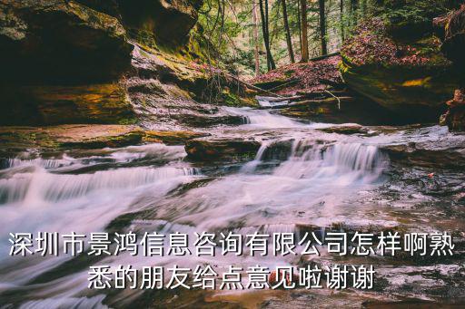 深圳市景鴻信息咨詢有限公司怎樣啊熟悉的朋友給點(diǎn)意見(jiàn)啦謝謝