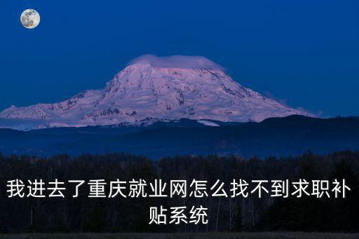 我進去了重慶就業(yè)網(wǎng)怎么找不到求職補貼系統(tǒng)