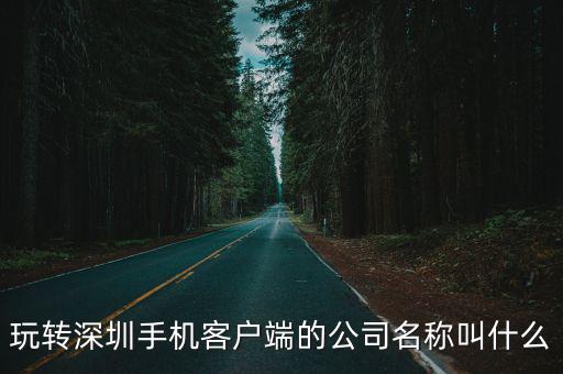 玩轉(zhuǎn)深圳手機客戶端的公司名稱叫什么