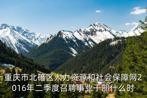 重慶市北碚人力資源招聘網，重慶有什么好的招聘網啊