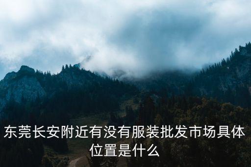 東莞長安附近有沒有服裝批發市場具體位置是什么