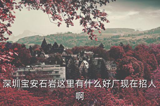 深圳寶安石巖這里有什么好廠現在招人啊