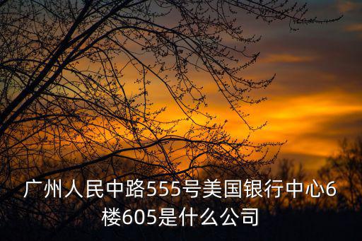 廣州人民中路555號(hào)美國銀行中心6樓605是什么公司