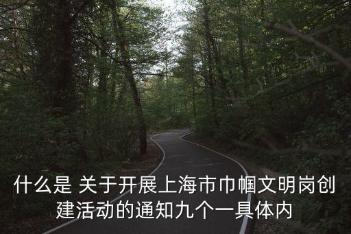 什么是 關于開展上海市巾幗文明崗創建活動的通知九個一具體內