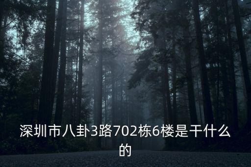 深圳市八卦3路702棟6樓是干什么的