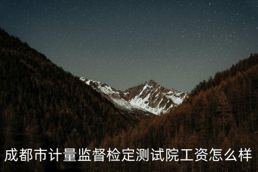 成都市計(jì)量監(jiān)督檢定測(cè)試院工資怎么樣