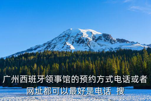 廣州西班牙領事館的預約方式電話或者網址都可以最好是電話  搜