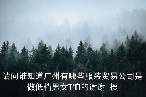 請問誰知道廣州有哪些服裝貿易公司是做低檔男女T恤的謝謝  搜