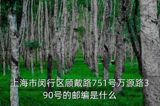 上海市閔行區顧戴路751號萬源路390號的郵編是什么