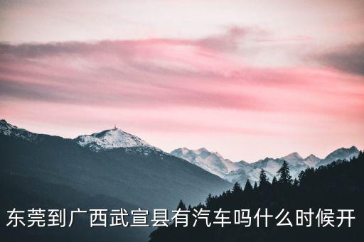 東莞到廣西武宣縣有汽車嗎什么時(shí)候開(kāi)