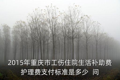 2015年重慶市工傷住院生活補助費護理費支付標準是多少  問