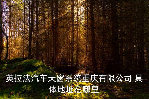 英拉法汽車天窗系統(tǒng)重慶有限公司 具體地址在哪里