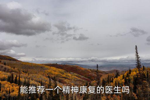 能推薦一個精神康復的醫生嗎