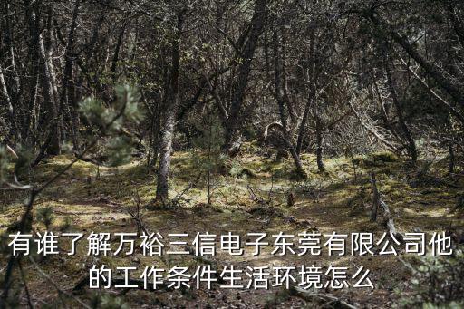 有誰了解萬裕三信電子東莞有限公司他的工作條件生活環境怎么