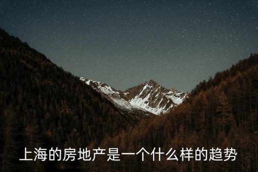 上海的房地產(chǎn)是一個什么樣的趨勢