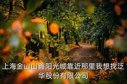 上海金山山鑫陽光城靠近那里我想找泛華股份有限公司