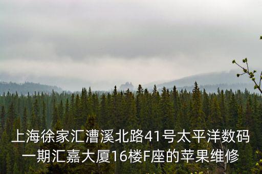 上海徐家匯漕溪北路41號太平洋數碼一期匯嘉大廈16樓F座的蘋果維修