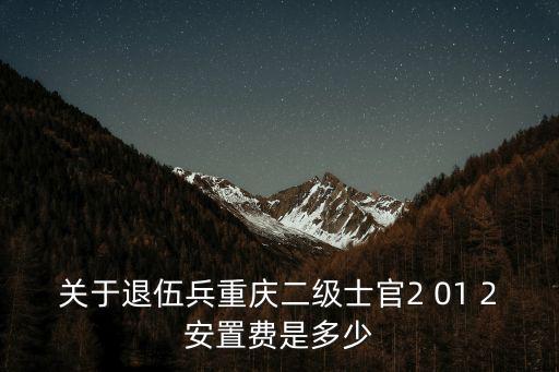 關于退伍兵重慶二級士官2 01 2安置費是多少