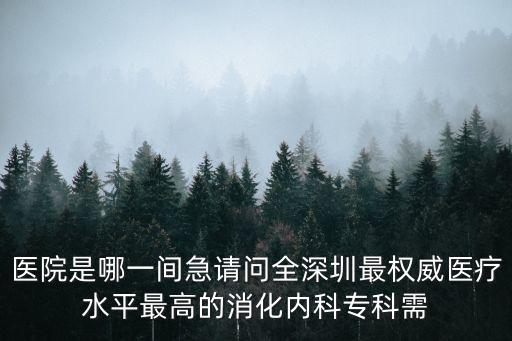 醫院是哪一間急請問全深圳最權威醫療水平最高的消化內科專科需