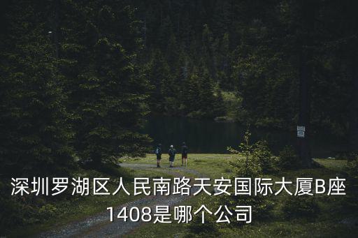 深圳羅湖區人民南路天安國際大廈B座1408是哪個公司