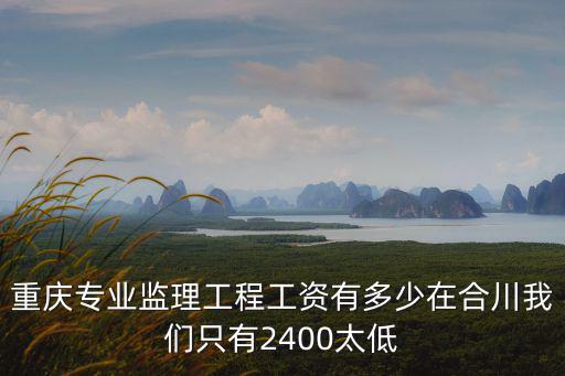 重慶專業監理工程工資有多少在合川我們只有2400太低