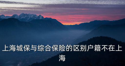 上海城保與綜合保險的區(qū)別戶籍不在上海