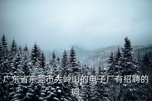 廣東省東莞市大嶺山的電子廠有招聘的嗎