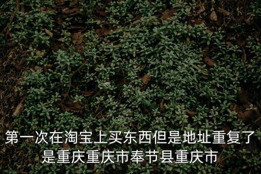 第一次在淘寶上買東西但是地址重復(fù)了是重慶重慶市奉節(jié)縣重慶市