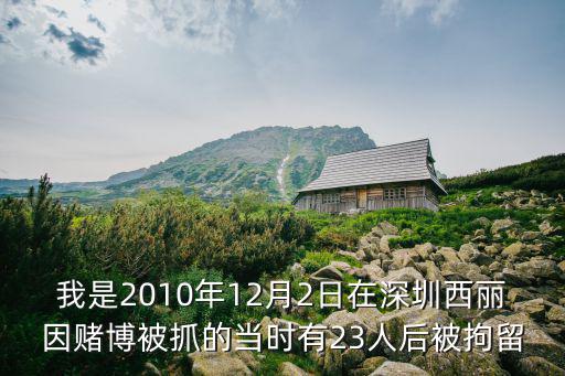 深圳網絡賭博案，我是2010年12月2日在深圳西麗因賭博被抓的當時有23人后被拘留