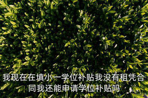 我現在在填小一學位補貼我沒有租憑合同我還能申請學位補貼嗎