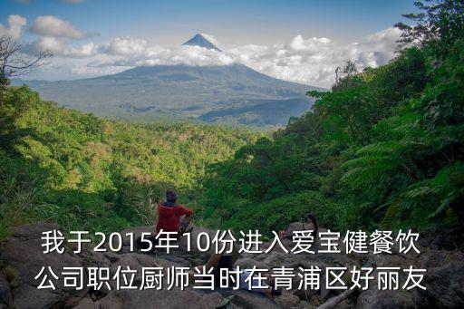 我于2015年10份進入愛寶健餐飲公司職位廚師當時在青浦區好麗友
