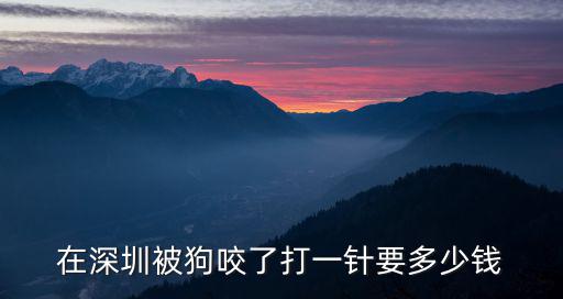在深圳被狗咬了打一針要多少錢