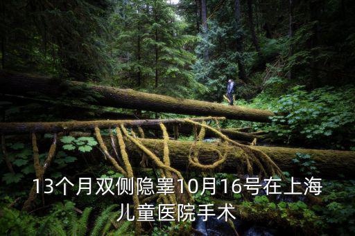 13個月雙側隱睪10月16號在上海兒童醫院手術