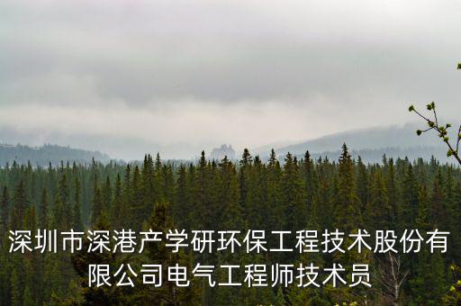 深圳市深港產學研環保工程技術股份有限公司電氣工程師技術員