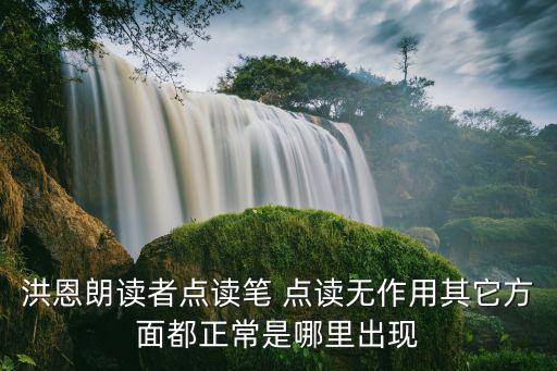 洪恩朗讀者點讀筆 點讀無作用其它方面都正常是哪里出現