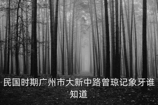 民國時期廣州市大新中路曾瓊記象牙誰知道