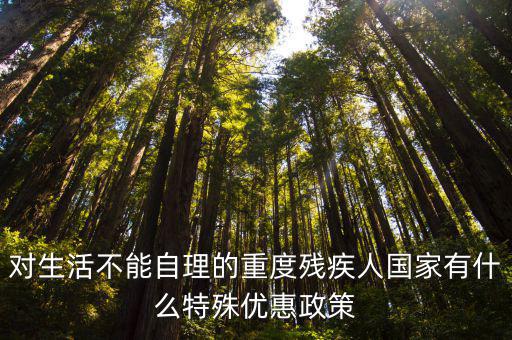 對生活不能自理的重度殘疾人國家有什么特殊優惠政策