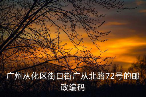廣州從化區街口街廣從北路72號的郵政編碼