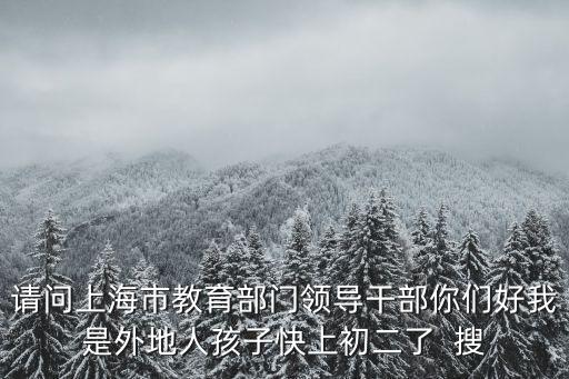 上海市教育評估院院長，請問上海市教育部門領導干部你們好我是外地人孩子快上初二了  搜