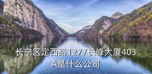 長(zhǎng)寧區(qū)定西路1277長(zhǎng)峰大廈403A是什么公司
