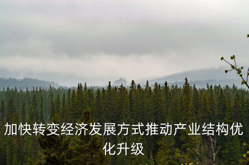 加快轉變經濟發展方式推動產業結構優化升級