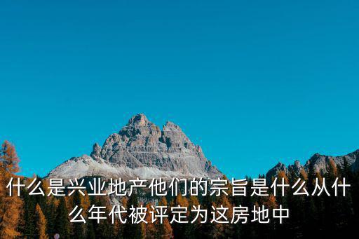 什么是興業(yè)地產(chǎn)他們的宗旨是什么從什么年代被評(píng)定為這房地中