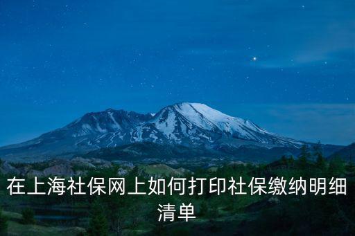 在上海社保網上如何打印社保繳納明細清單
