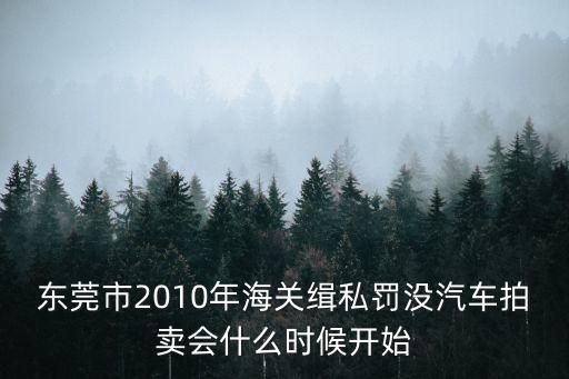 東莞市2010年海關緝私罰沒汽車拍賣會什么時候開始