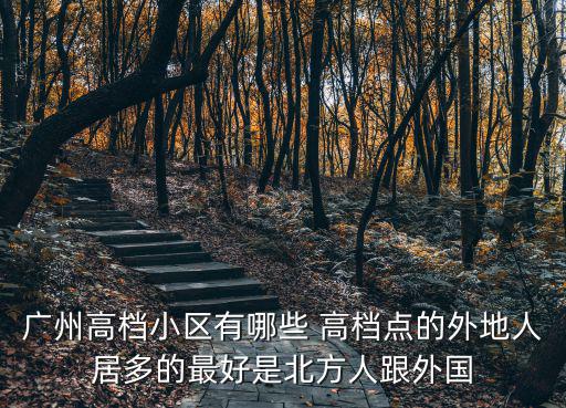 廣州高檔小區有哪些 高檔點的外地人居多的最好是北方人跟外國