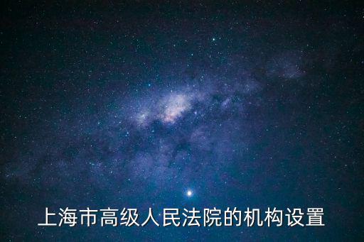 上海市高級人民法院的機構設置
