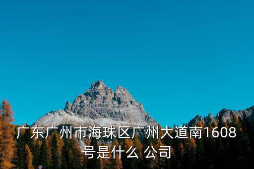 廣東廣州市海珠區(qū)廣州大道南1608號是什么 公司