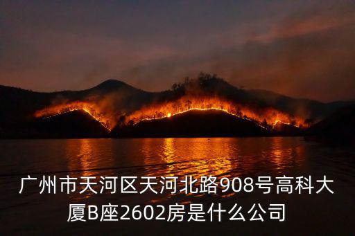 廣州市天河區天河北路908號高科大廈B座2602房是什么公司